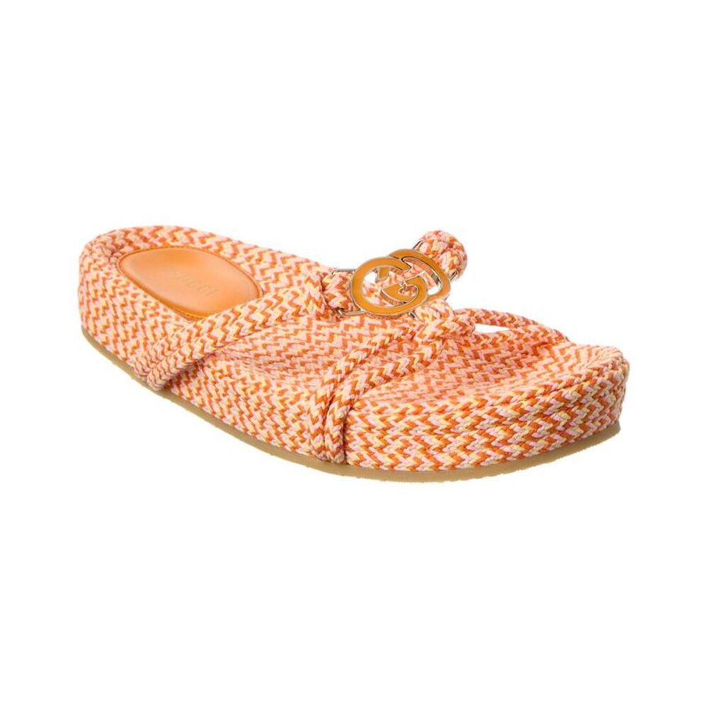 Gucci Interlocking G Rope Sandal, Pink
